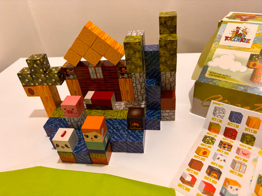 100 Parça Manyetik Küp Blok Nehir Evi Temalı Yapı Taşı (2.0 cm)