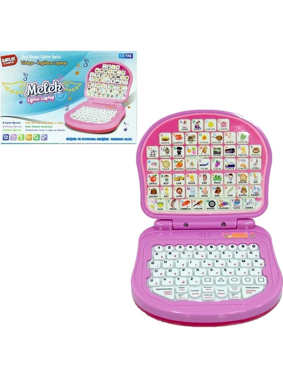 Türkçe & İngilizce Eğitici Laptop (Pembe)