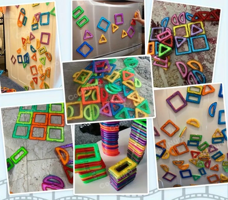 Manyetik Yapı Taşları Büyük Boy STEM Eğitici Oyuncak Seti (92 Parça)