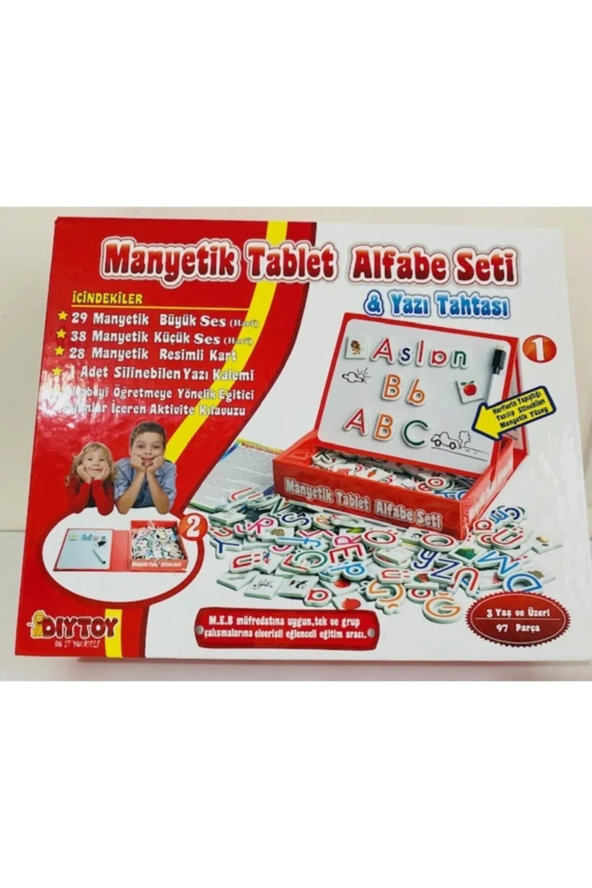 Eğitici Manyetik Tablet Harfler ve Yazı Tahtası Seti 95 Parça