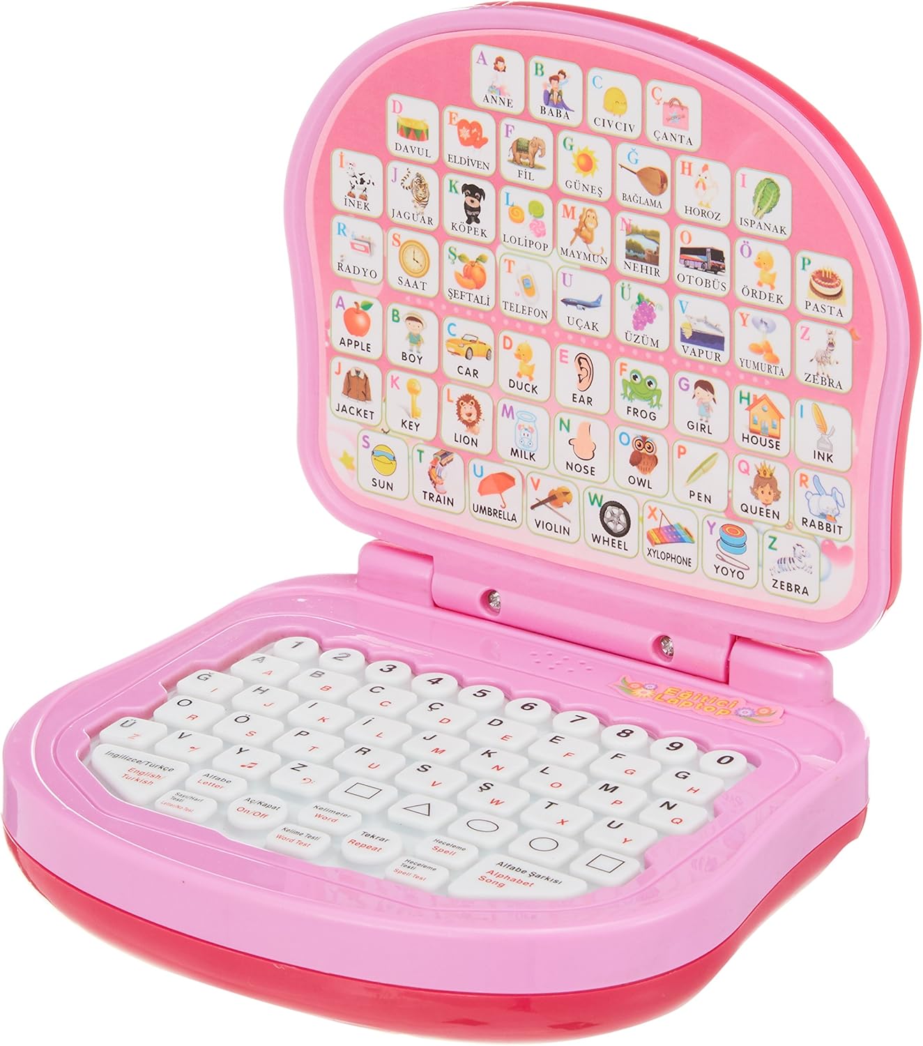 Türkçe & İngilizce Eğitici Laptop (Pembe)