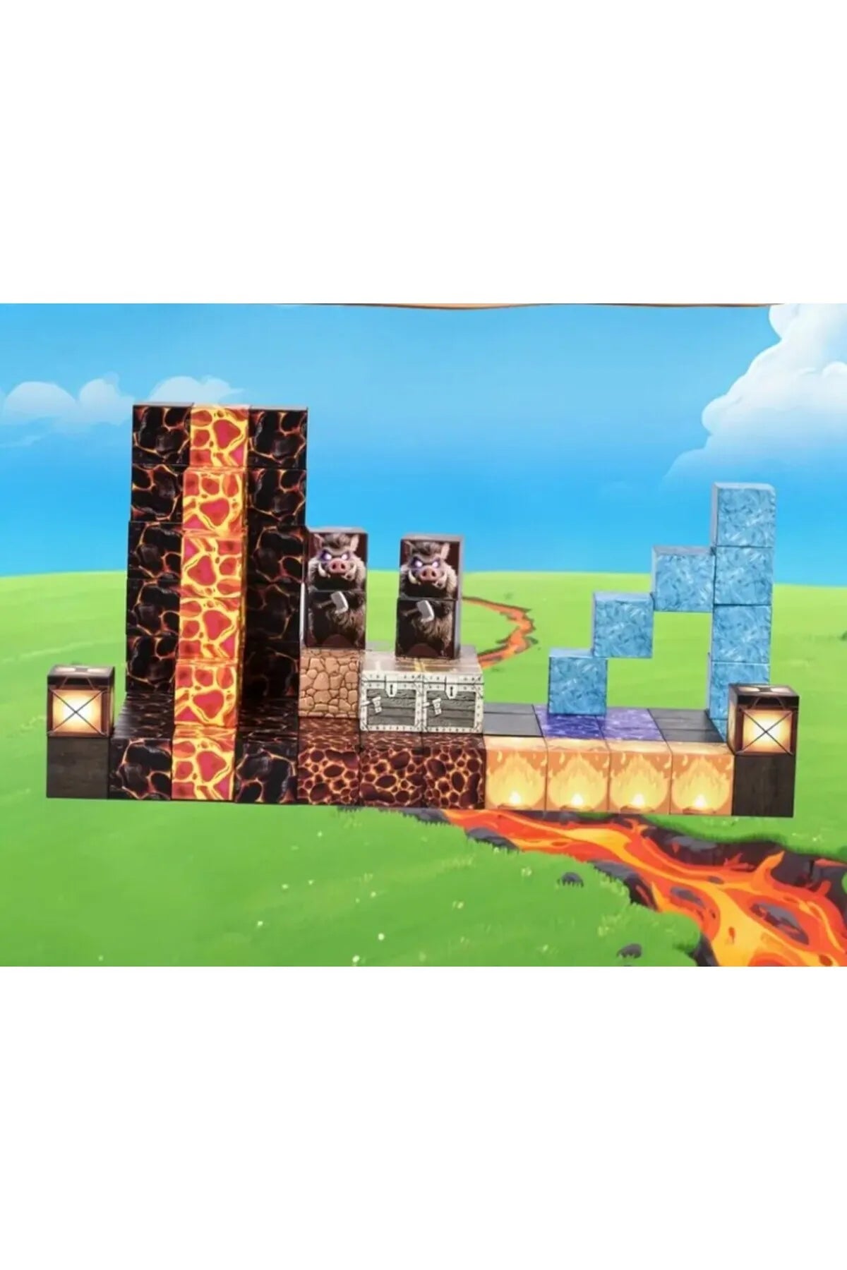 Minecraft Manyetik Küp Blok Volkan Temalı Yapı Taşı 100 Parça
