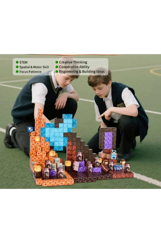 Minecraft Manyetik Küp Blok Volkan Temalı Yapı Taşı 100 Parça