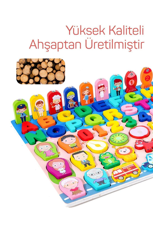 Logaritmik Montessori Tahtası Balık Tutma ve Eşleştirme 87 Parça