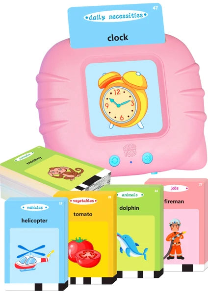 İngilizce Konuşan Sesli Flash Eğitim Kartları 224 Görsel (Pembe)
