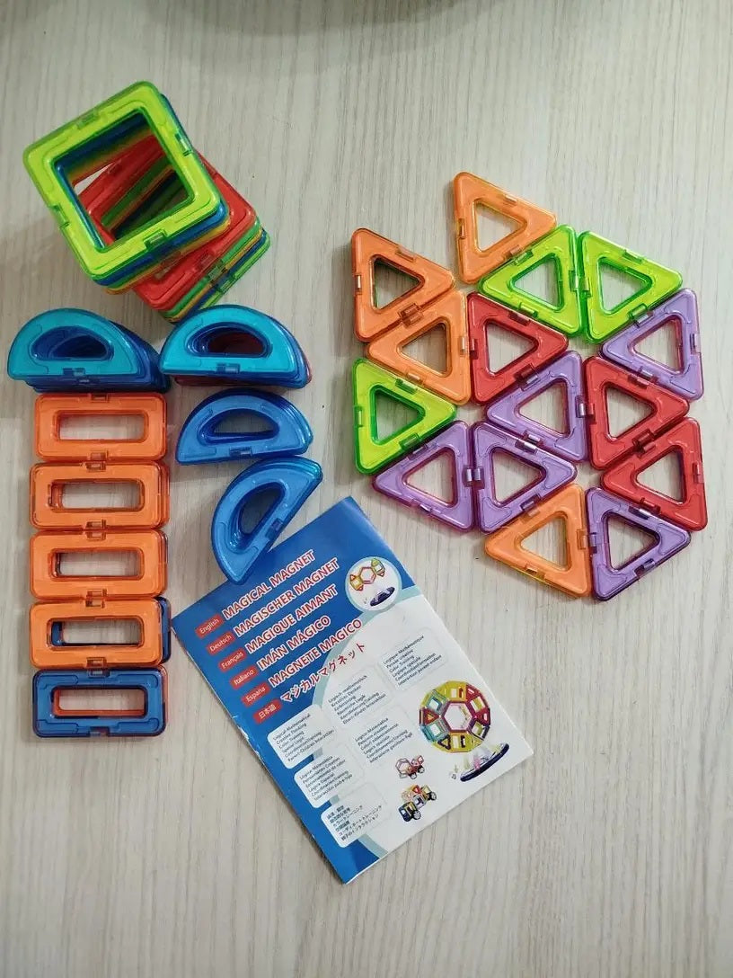 Manyetik Yapı Taşları Büyük Boy STEM Eğitici Oyuncak Seti (92 Parça)
