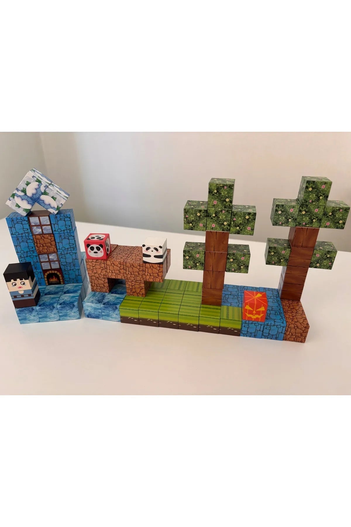 Minecraft Manyetik Küp Blok Orman Güç Birliği Temalı Yapı Taşı 100 Parça